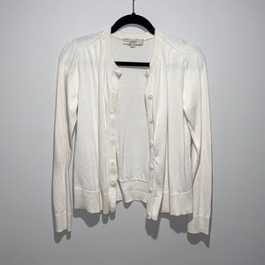 LOFT white cardigan sweater
